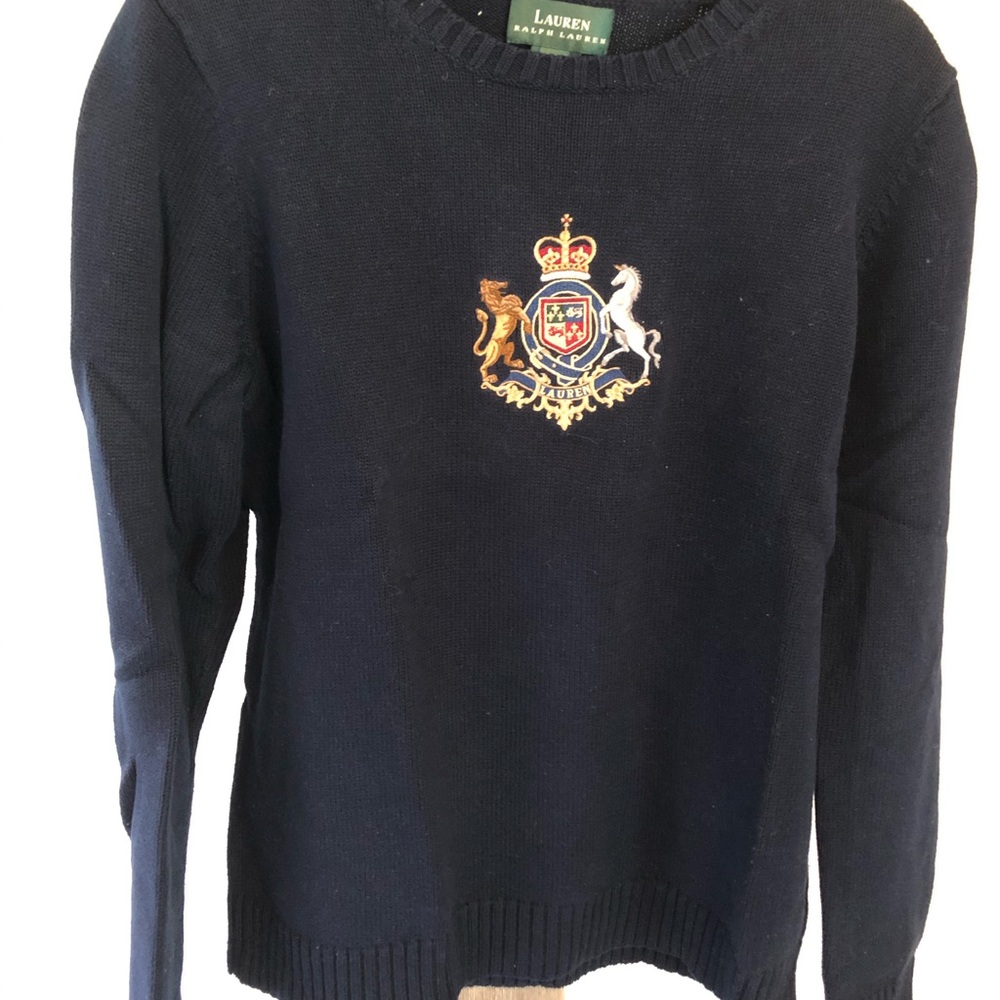 Ralph Lauren Navy blue emblem sweater
